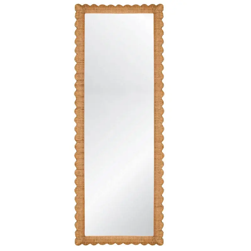 Britton Rattan Scallop Edge Floor Mirror by Worlds Away