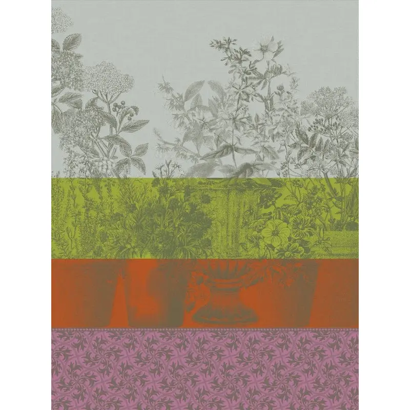 Floraison Ray Purple tea towel by Le Jacquard Franais