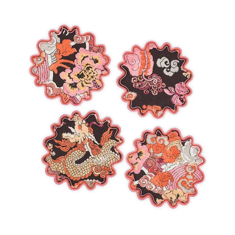 Magic Mountain Chocolate Persimmon Cocktail Napkins by Matouk Schumacher