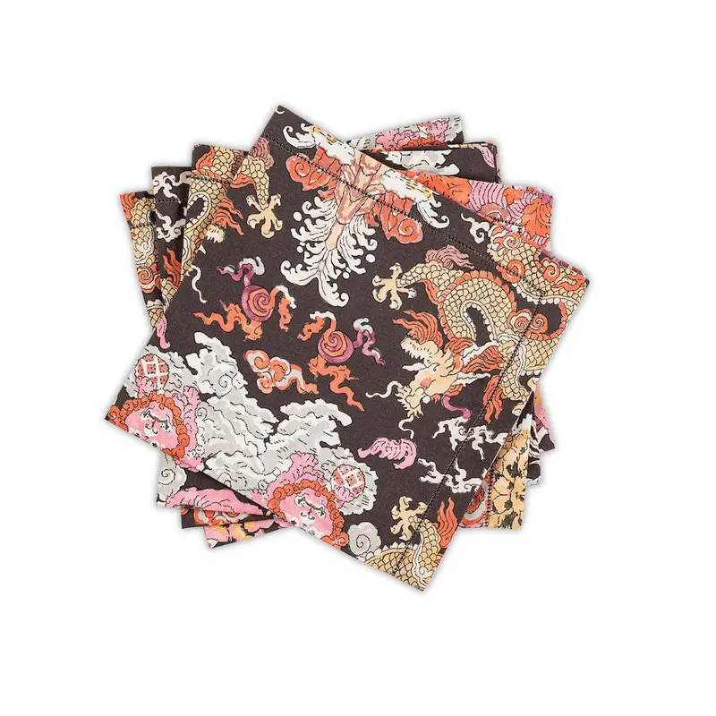 Magic Mountain Chocolate Persimmon Napkins by Matouk Schumacher