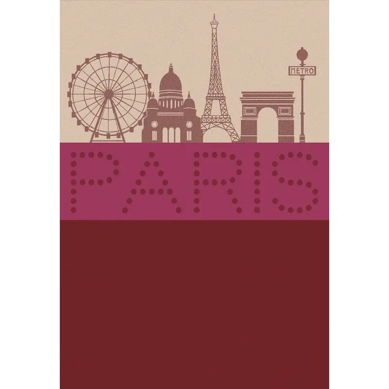 paris lumiere red tea towel by Le Jacquard Francais