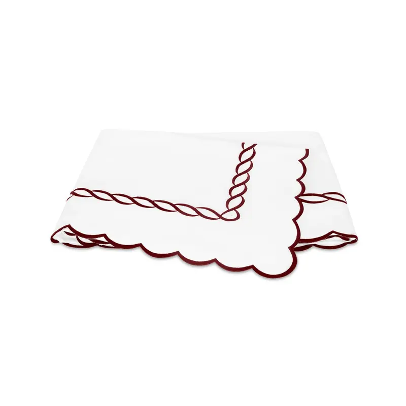 Matouk Classic Chain Scallop Red Bedding