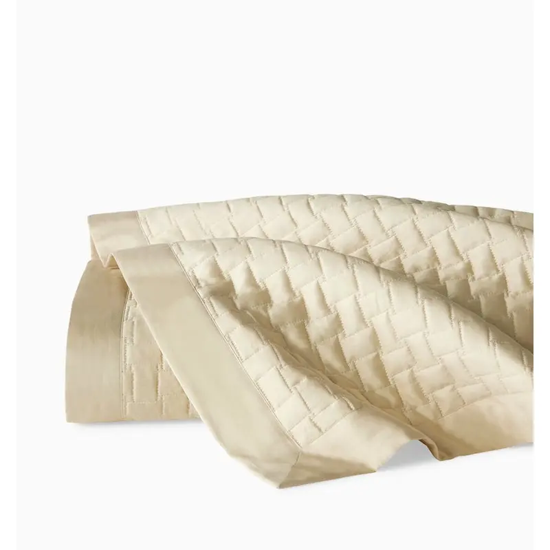 Sampietrini Sand Quilted Coverlets by Sferra