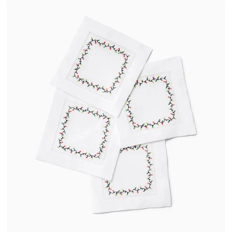 Luci Red and Green Cocktail Napkins by Sferra