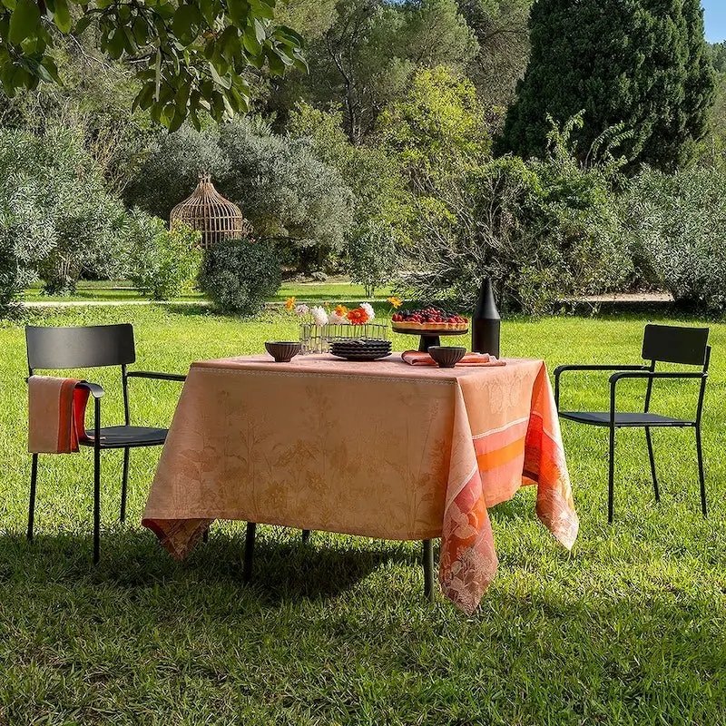 Instant Bucolique Pink Tablecloths by Le Jacquard Franais