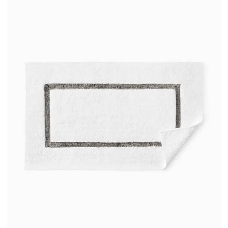 Lindo Bath Rug in White and Iron by Sferra