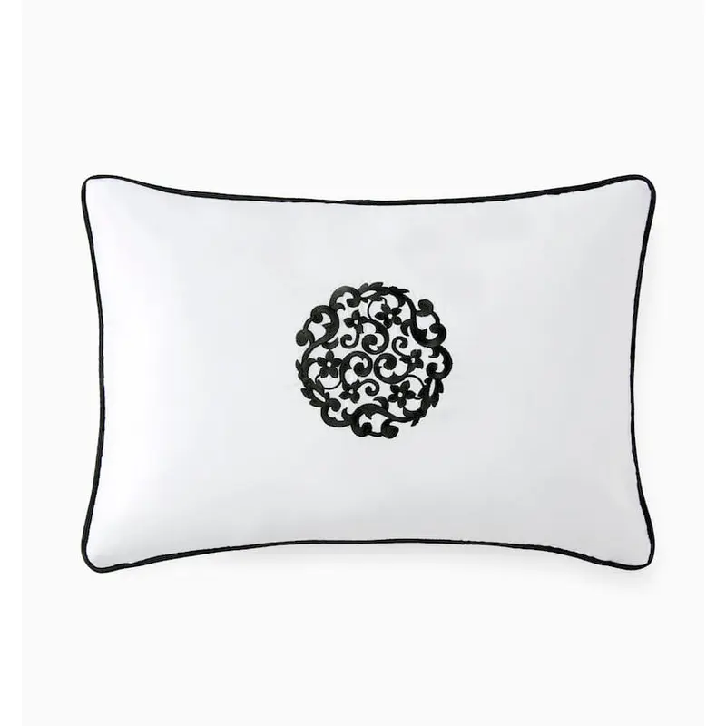 Storia White and Black Decorative Pillow by Sferra