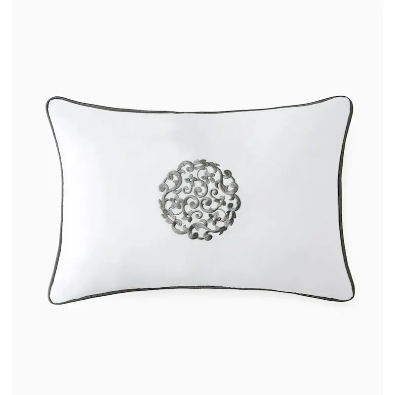 Storia White and Charcoal Decorative Pillow by Sferra