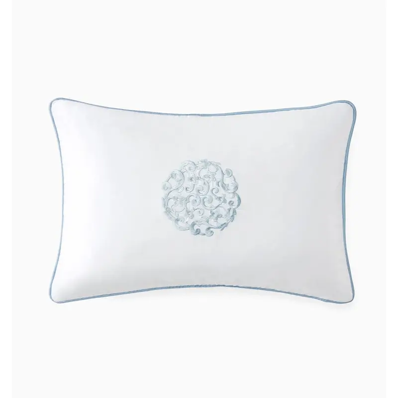 Storia White and Sea Decorative Pillow by Sferra