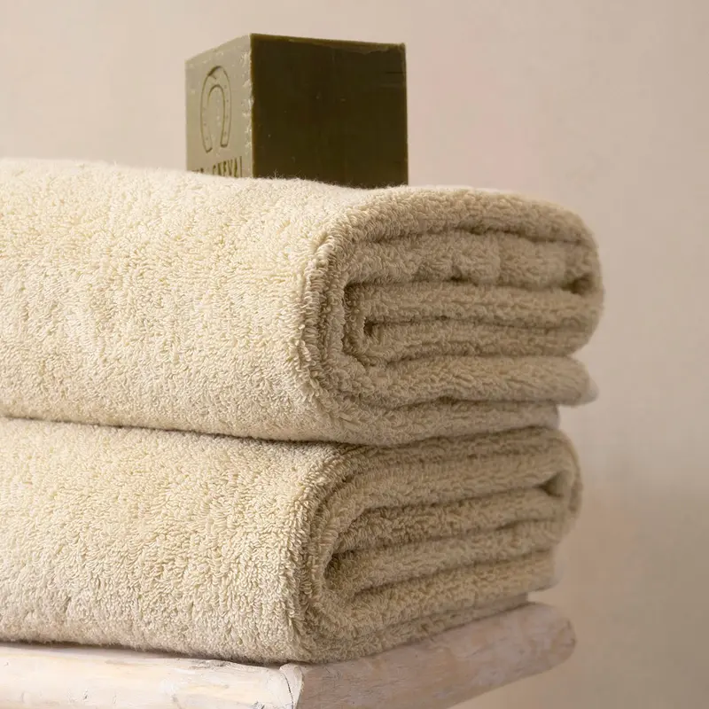 Argile Beige Organic Bath Towels by Le Jacquard Franais