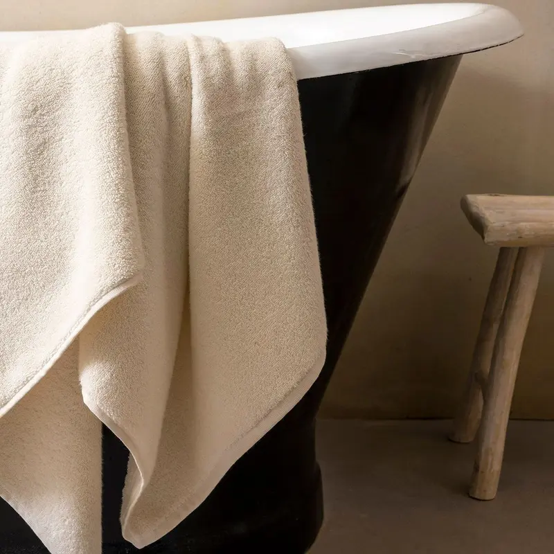 Argile Ecru Organic Bath Towels by Le Jacquard Franais