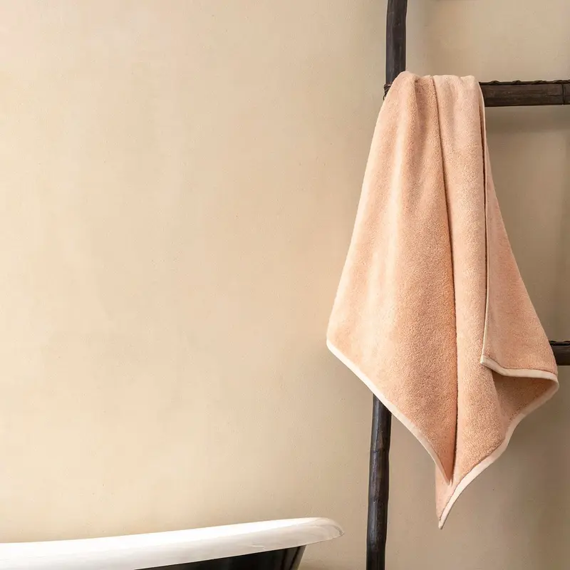 Argile Pink Organic Bath Towels by Le Jacquard Franais