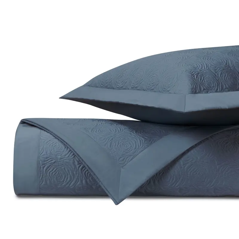 Roses Quilted Slate Blue by Home Treasures