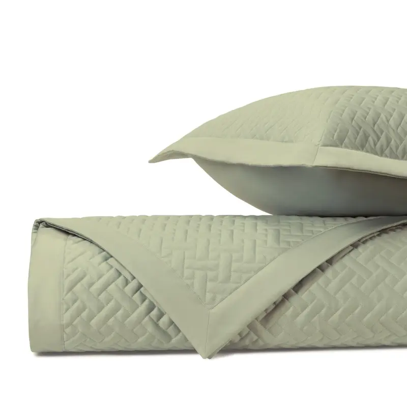 Basketweave Quilted Crystal Green by Home Treasures