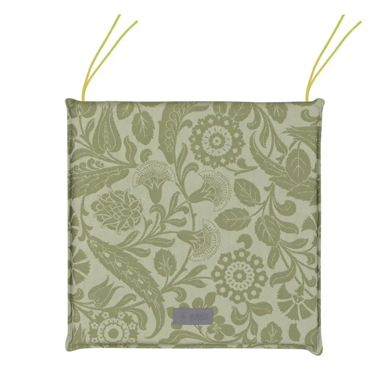 Voyage Iconique Green Chair Cushion by Le Jacquard Francais