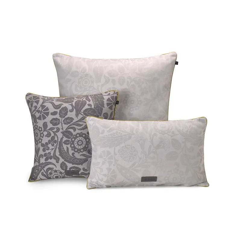 Voyage Iconique Grey Pillow Covers by Le Jacquard Francais