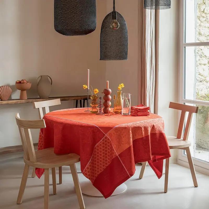 Voyage Iconique Red Tablecloth By Le Jacquard Francais