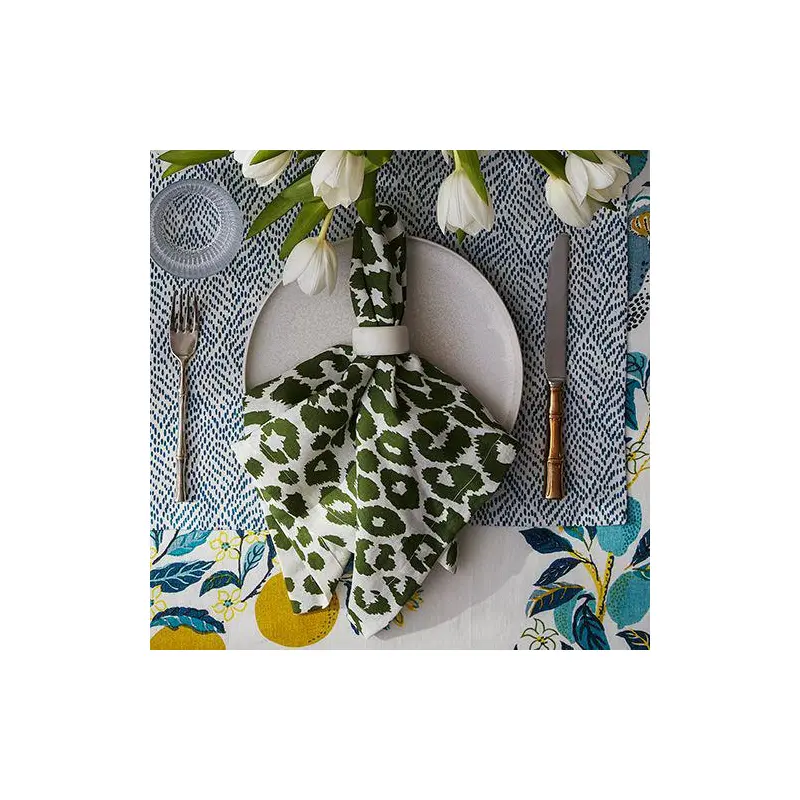 Iconic Leopard Green Napkins by Matouk | Schumacher