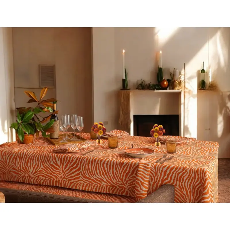 Regine Persimmon Tablecloths | Matouk Schumacher