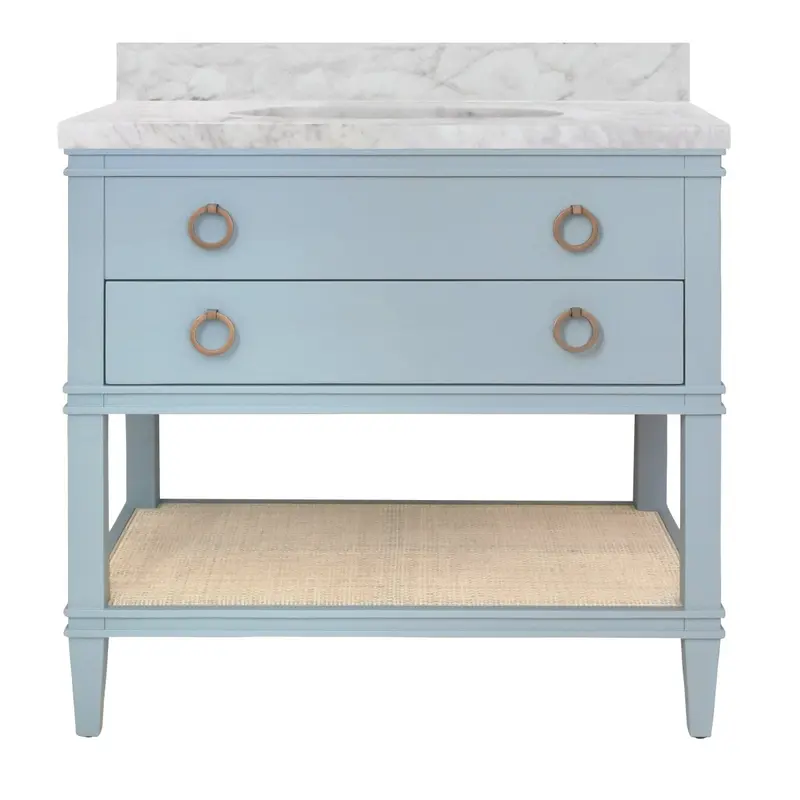 Cutler Light Blue Bath Vanity by Worlds Away