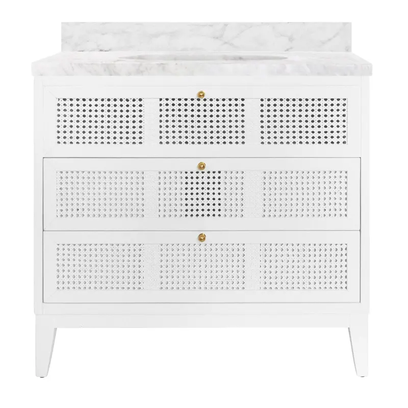 Wynn White Bath Vanity by Worlds Away