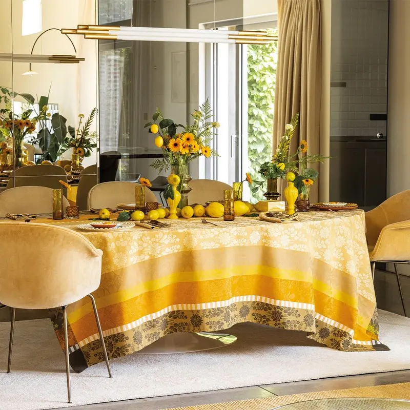 Gipsy Yellow Tablecloth By Le Jacquard Francais
