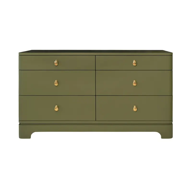 Kilmer Olive Green 6-Drawer Dresser by Worlds Away