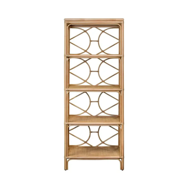 Danielle Natural Rattan Etagere by Worlds Away
