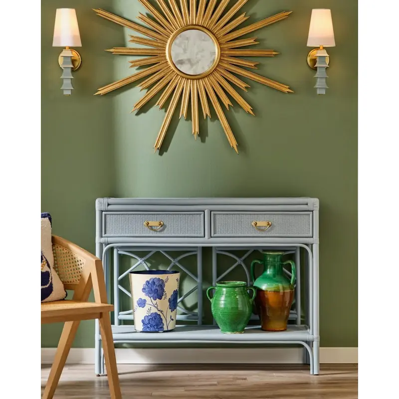 Gideon Light Blue Console Table by Worlds Away