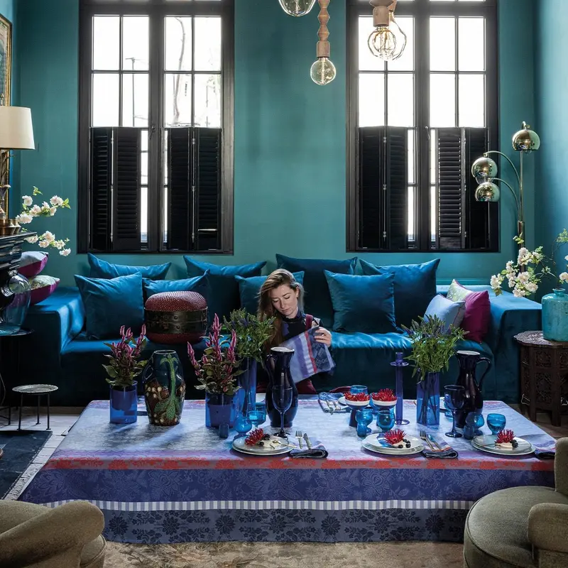 Gipsy Blue Tablecloths By Le Jacquard Francais