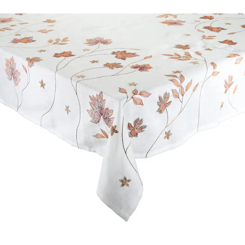 Maple Hues Tablecloth in White & Multi Kim Seybert