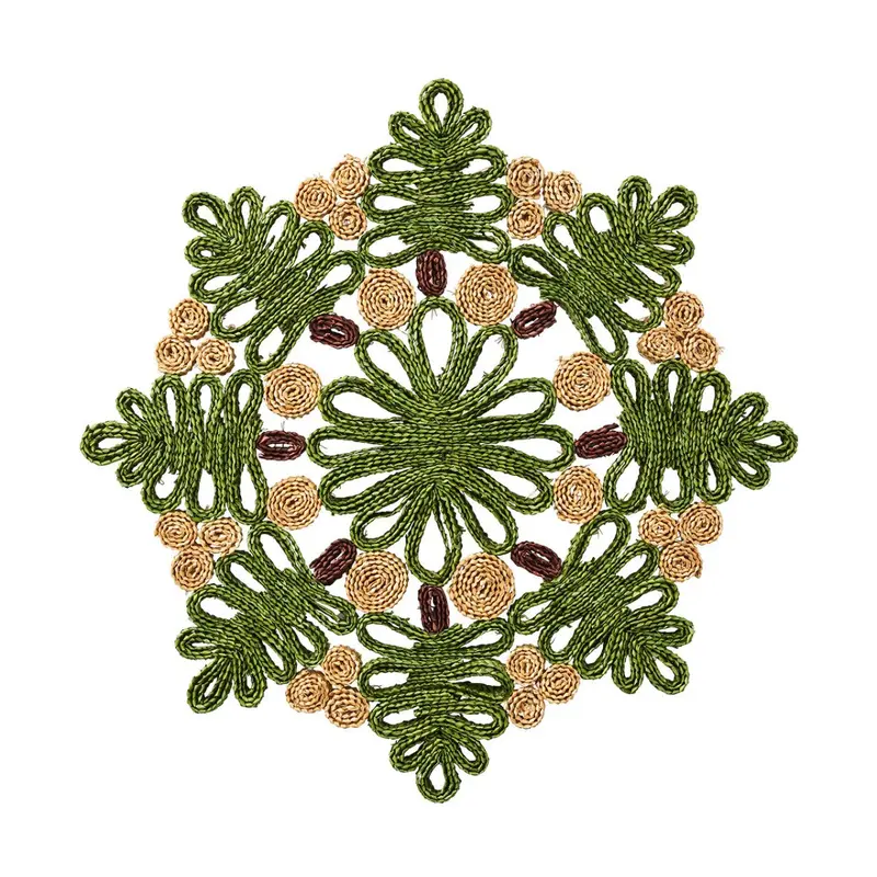 Verve Placemat in Green & Natural, Set of 4 Kim Seybert