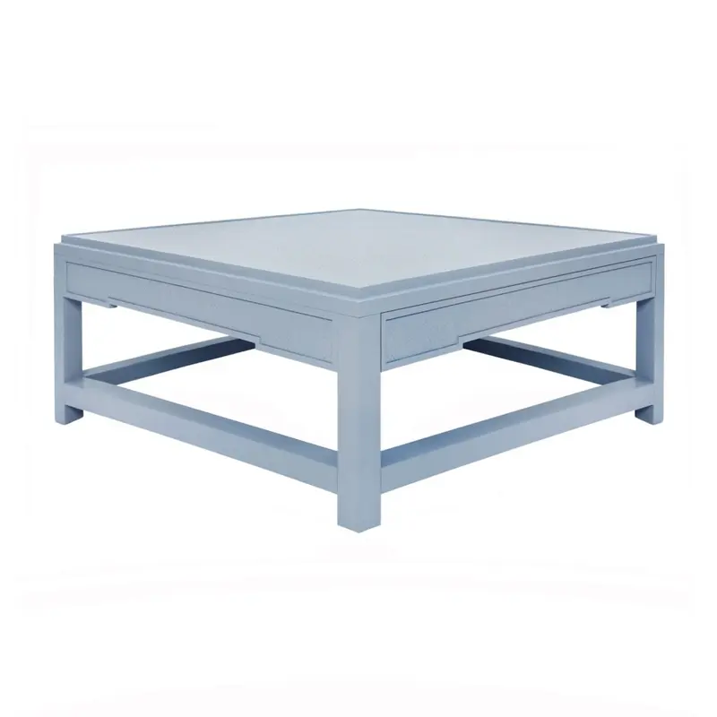 Worlds Away Locklin Light Blue Coffee Table
