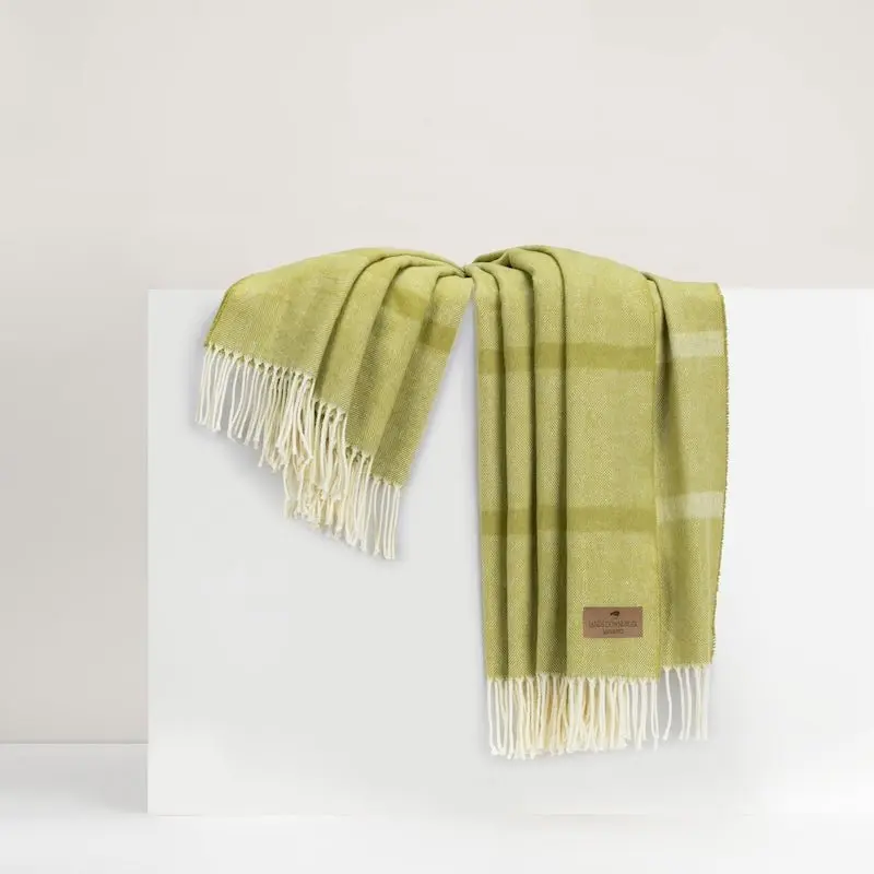Lemongrass Montauk Stripe Herringbone Throw by Lands Downunder