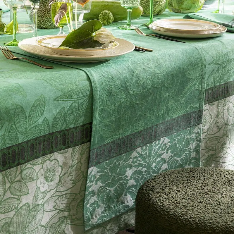 escapade tropicale green table runner by le jacquard franais