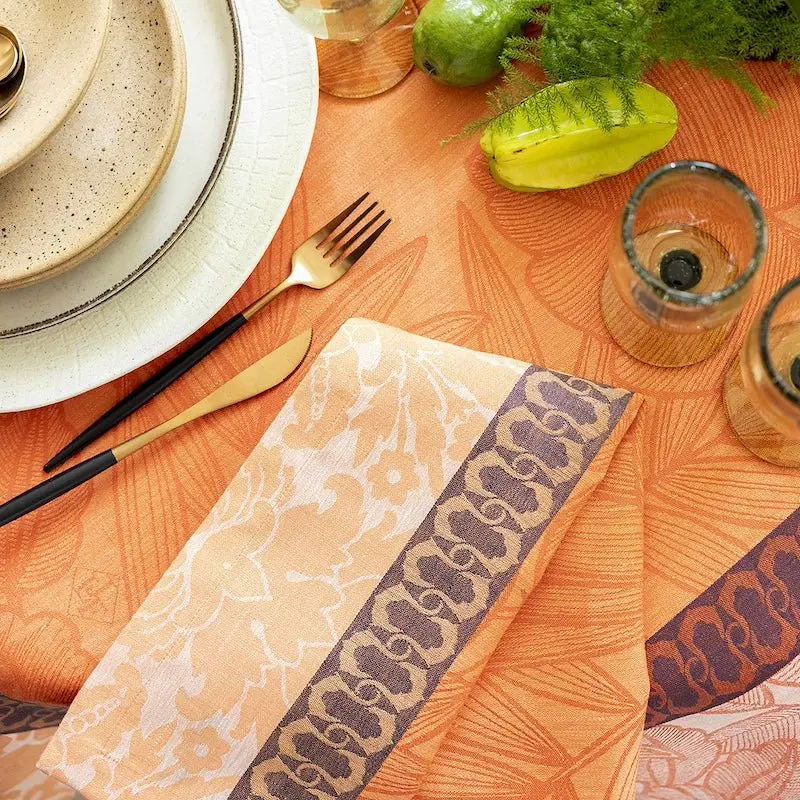 escapade tropicale orange napkin by le jacquard franais