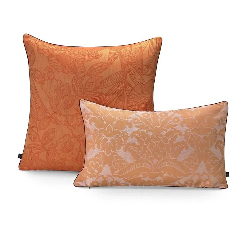 escapade tropicale orange throw pillow by le jacquard franais
