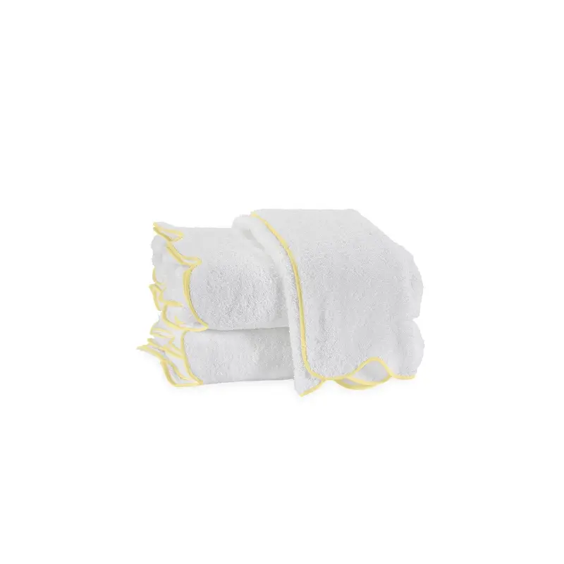 Cairo Scallop White with Yellow Towels by Matouk