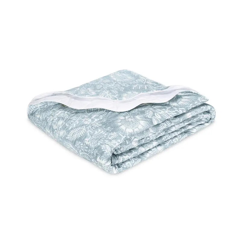 Granada Hazy Blue Quilted Coverlet by Matouk Schumacher