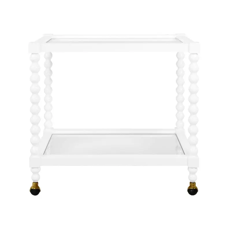 Isadore White Bar Cart by Worlds Away