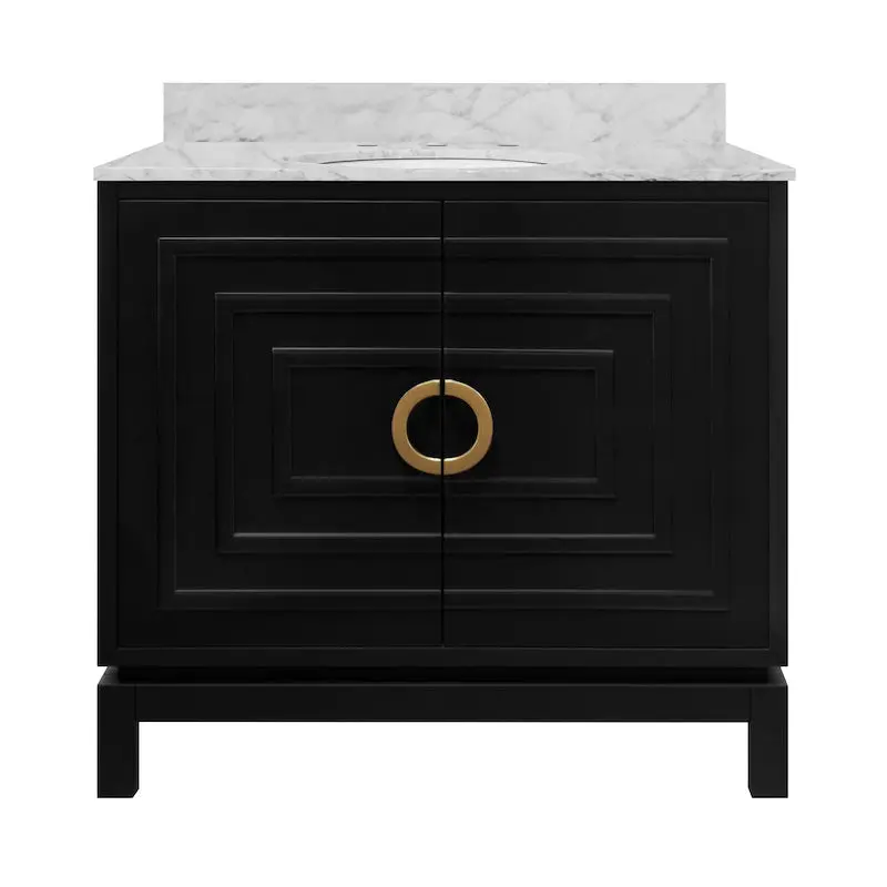 Bixby Black Bath Vanity by Worlds Away