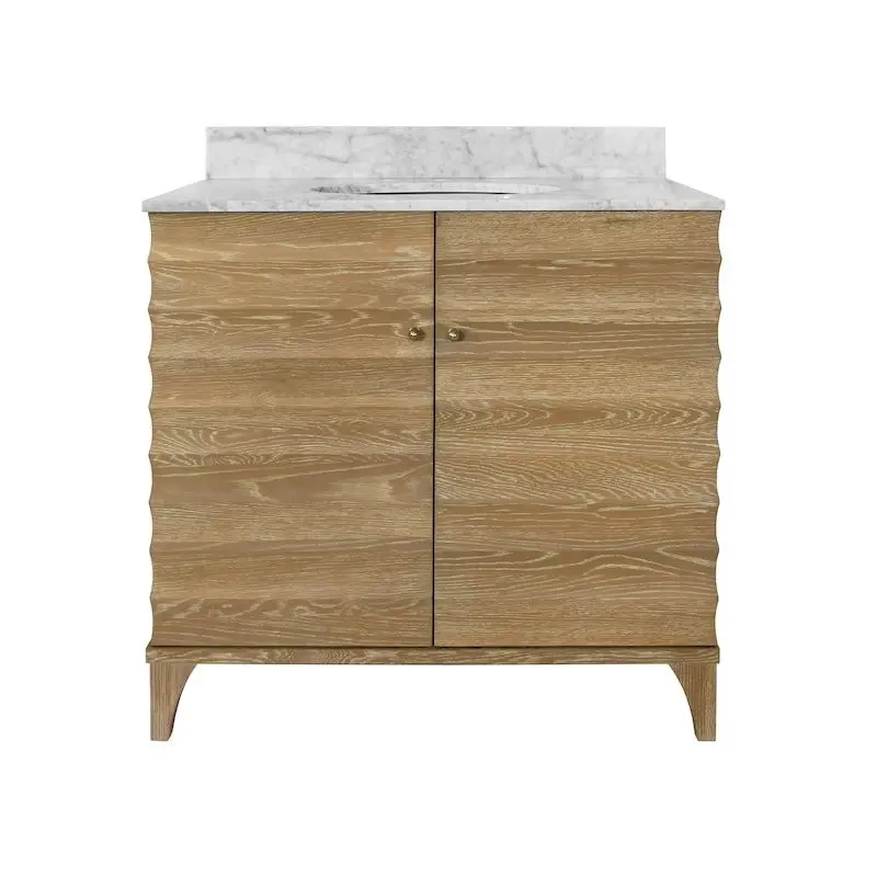 Rhodes Cerused Oak Bath Vanity by Worlds Away
