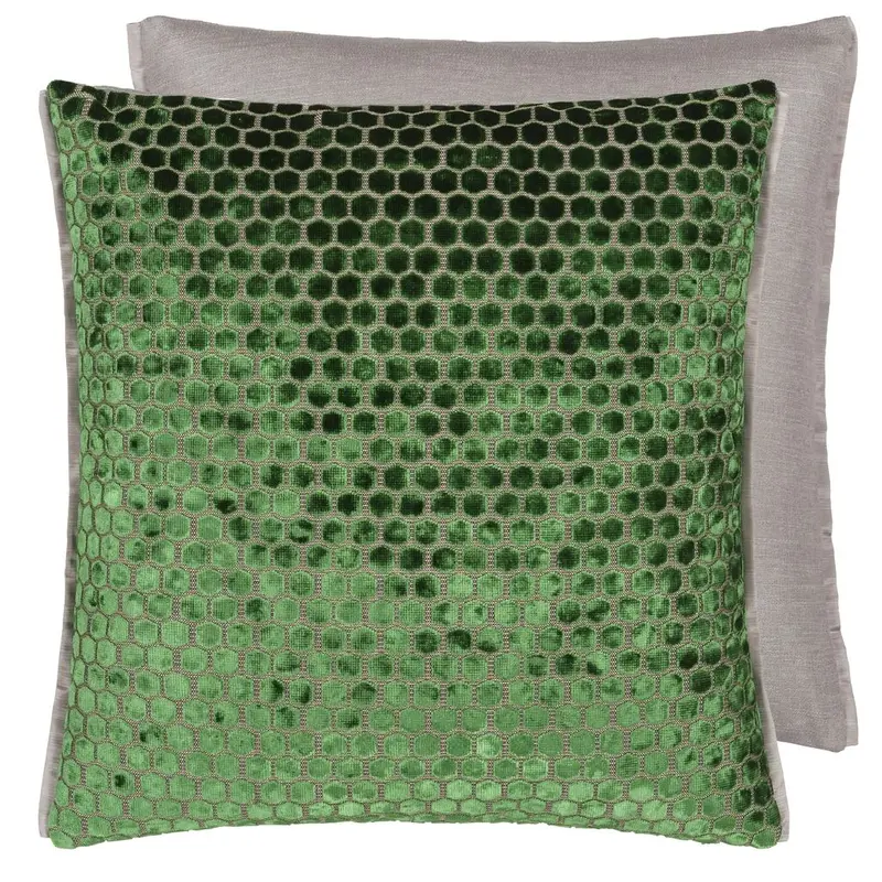Designers Guild Jabot Emerald Velvet Decorative Pillow