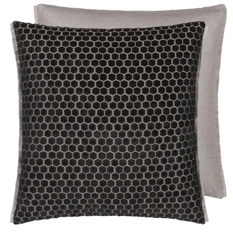 Designers Guild Jabot Noir Velvet Decorative Pillow