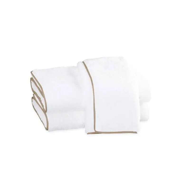 Cairo Towels in White with Linen by Matouk