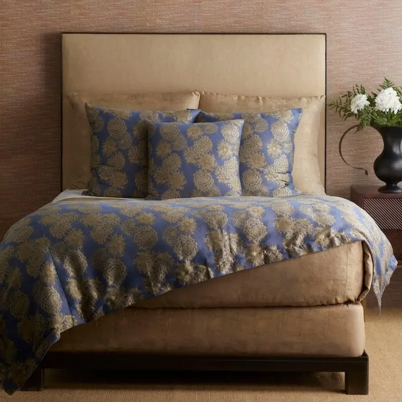 Chrysanthemum Duvets in Blue by Ann Gish