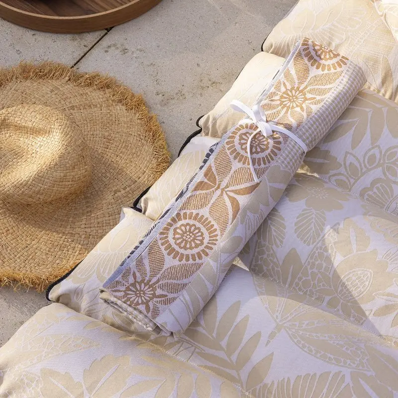 Barbade beige beach towel by le jacquard franais