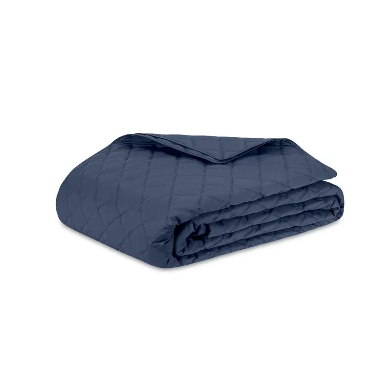 Matouk Milano Percale Quilt in Steel Blue