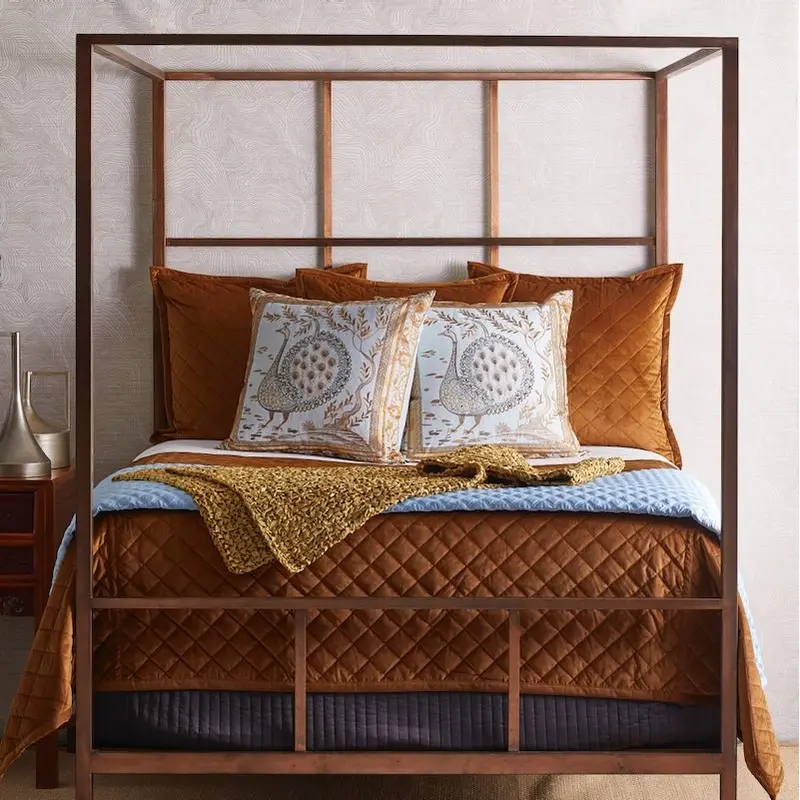 Velvet Coverlet Set in Amber by Ann Gish