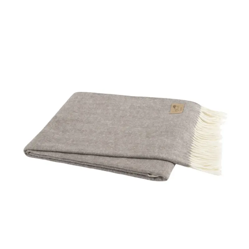 Italian Herringbone Throw in Mink